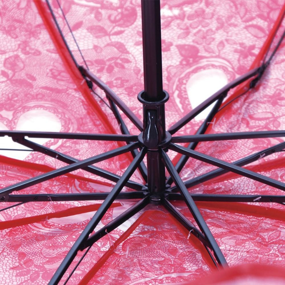 Parasol Umbrella Large - Foldable Lace Parasol Umbrella Transparent Love