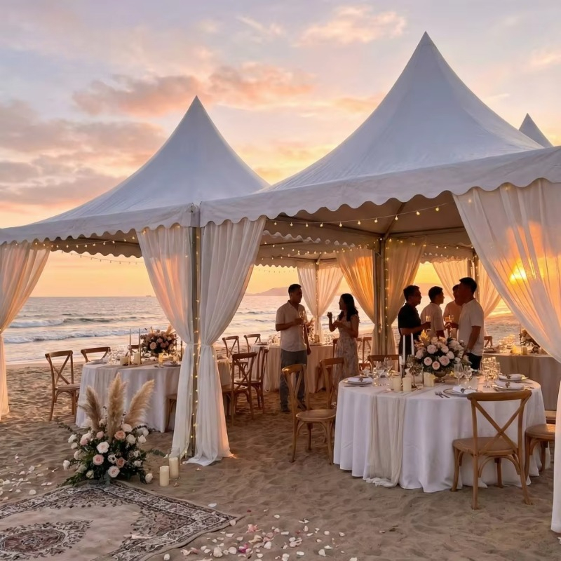 Outdoor Furniture Exhibition - Custom Waterproof Pagoda Event Tent Spacious