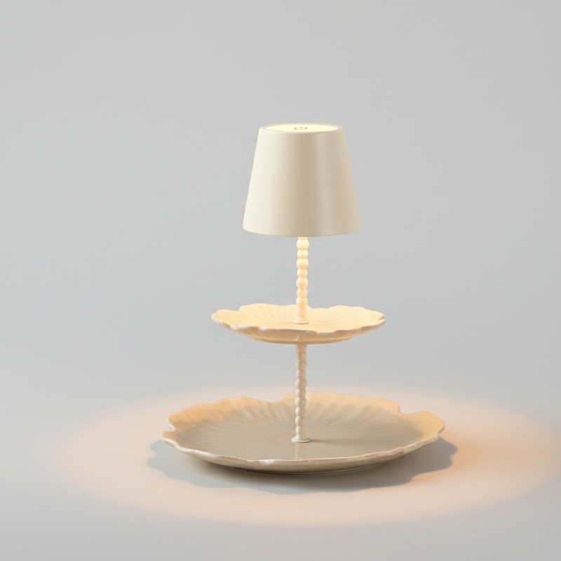 Outdoor Furniture Designer - lat Panel Table Lamp Cream White
