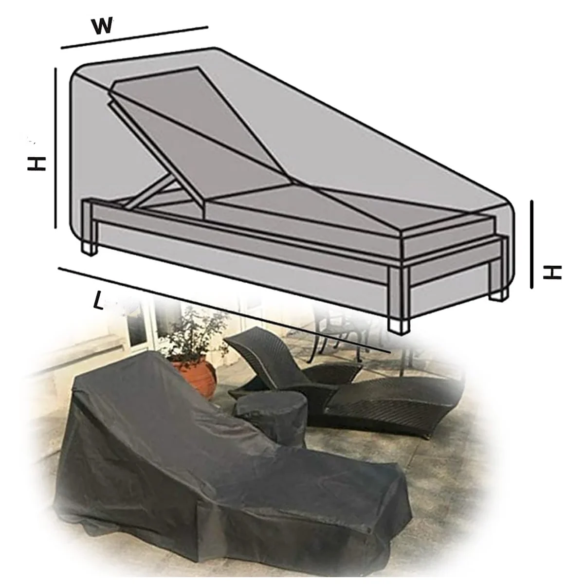 Oxford Fabric Sunlounger Cover - Outdoor Furniture Cover Waterproof review and price