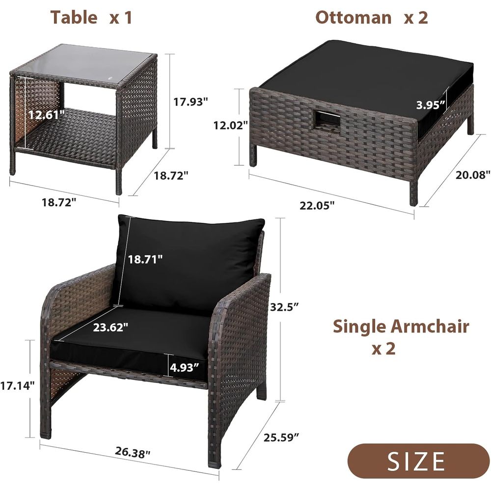 Balcony urniture 5 Piece Patio - Outdoor Furniture No Cushions review and price