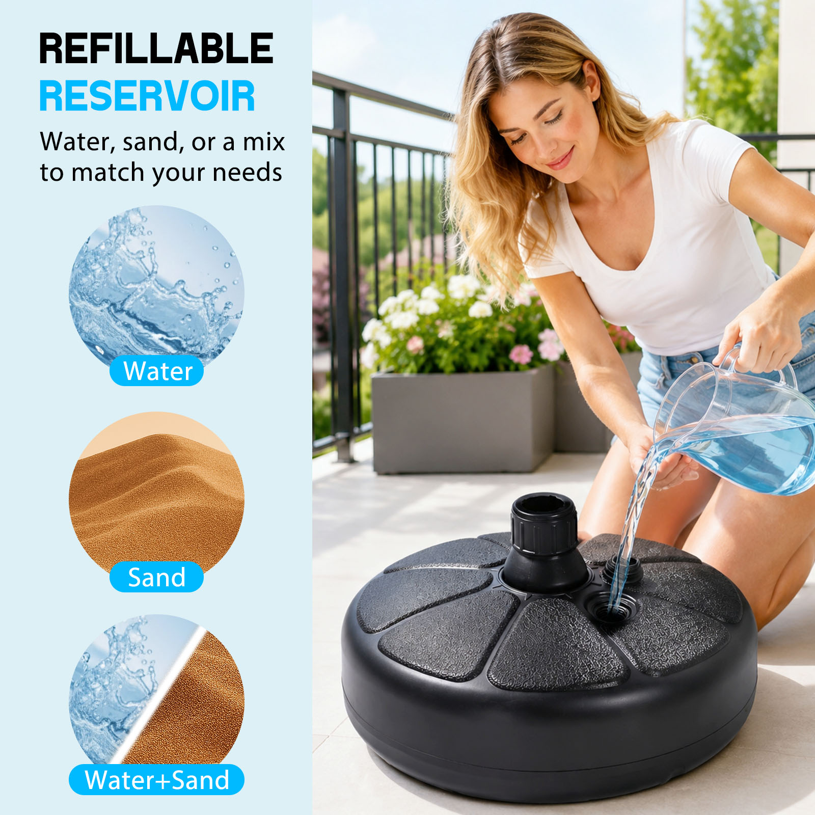 26lbs Fillable Water Sand Umbr - Outdoor Furniture Sunbrella review and price