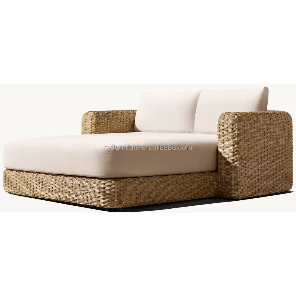 Modern PE Rattan Daybed with P - Outdoor Furniture Quick Dry review and price