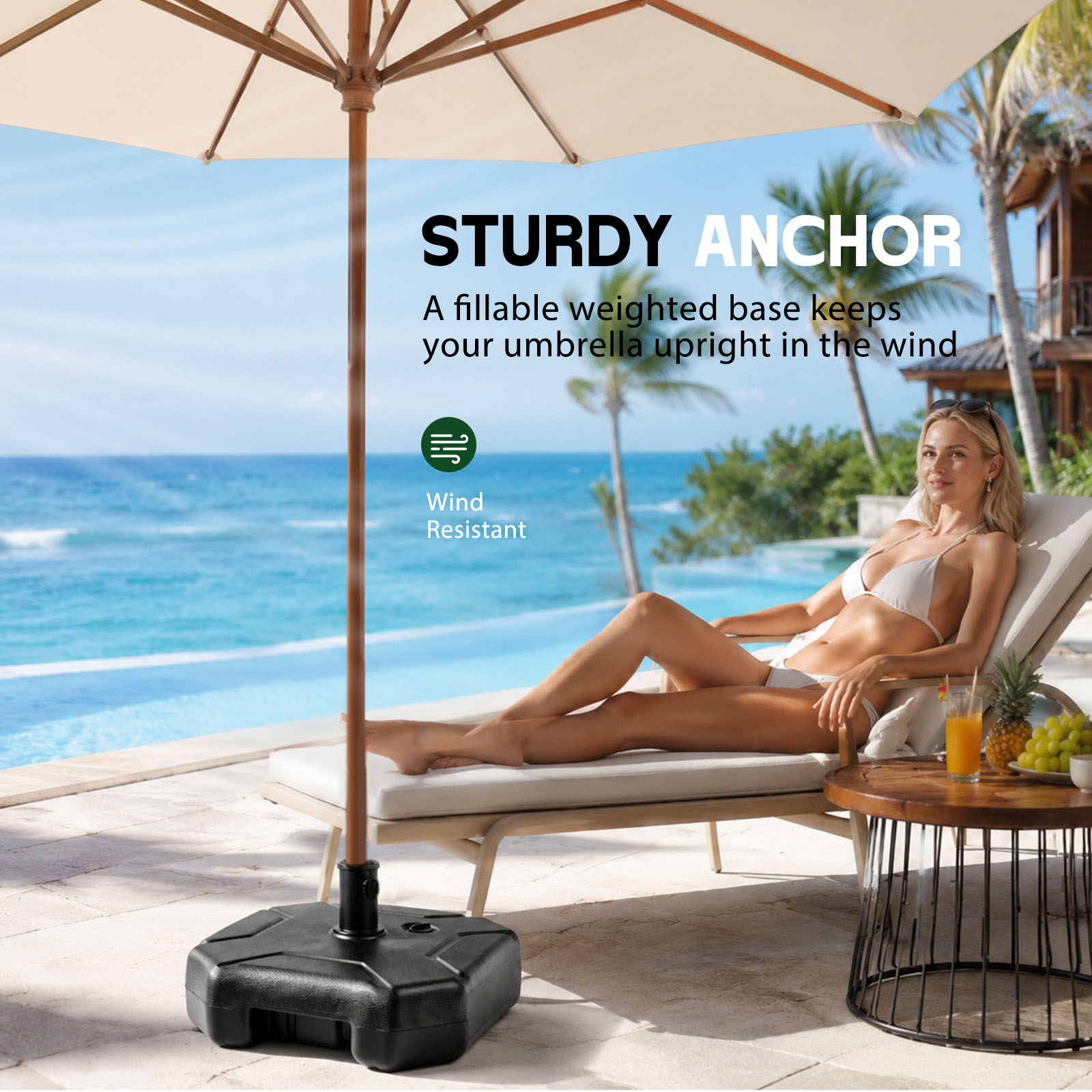 Fillable Patio Umbrella Base S - Outdoor Furniture Sunbrella review and price
