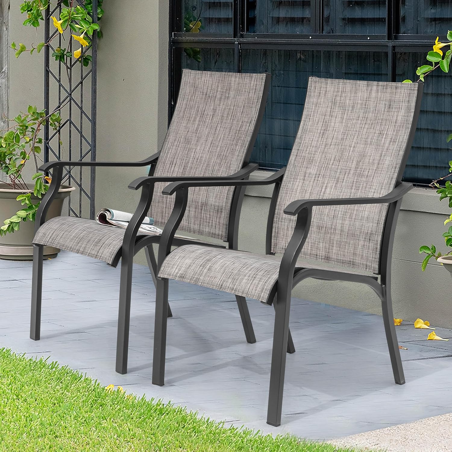 Outdoor Dining Chair 2pcs, Tex - Outdoor Furniture Quick Dry review and price