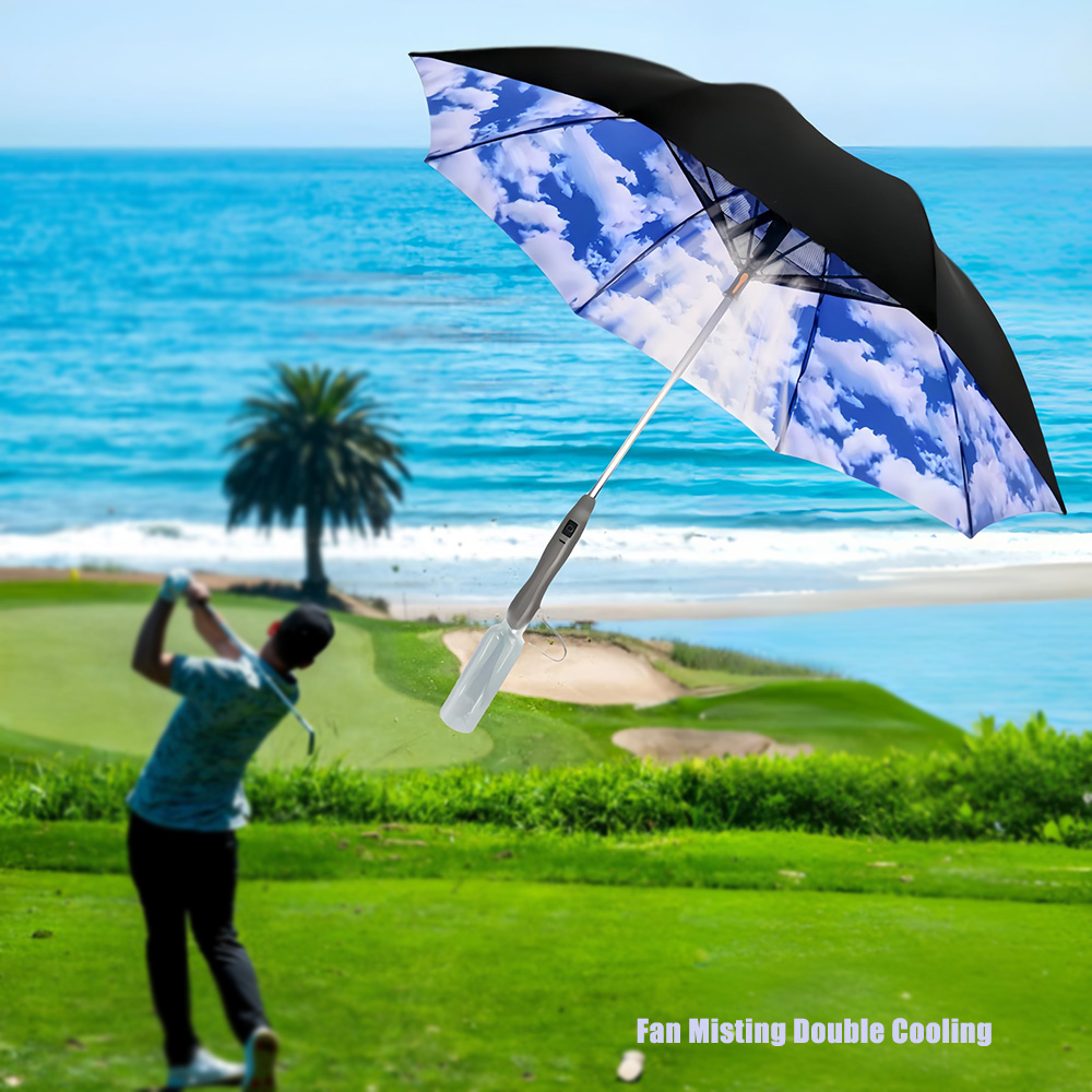 Built In Fan Misting Cooling L - Parasol Umbrella Large review and price