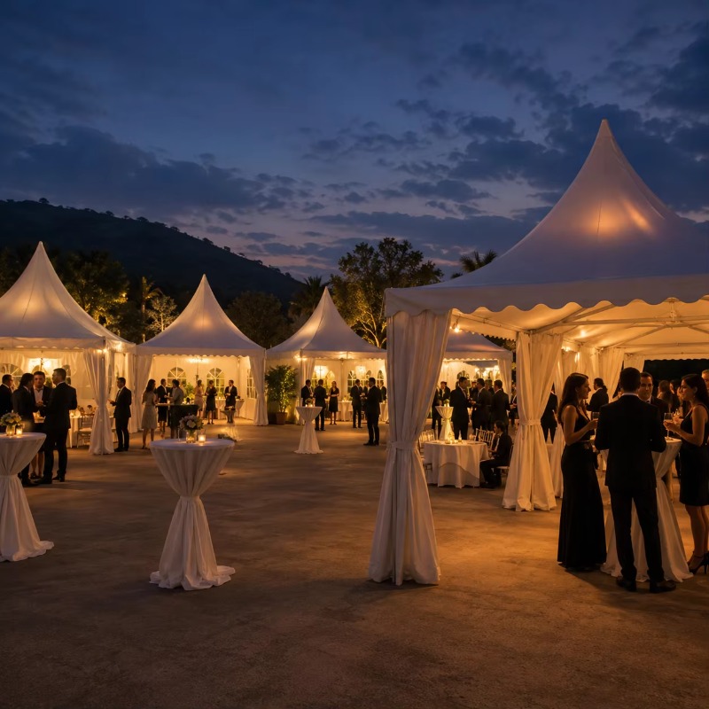 Customizable White Pagoda Tent - Outdoor Furniture Exhibition review and price